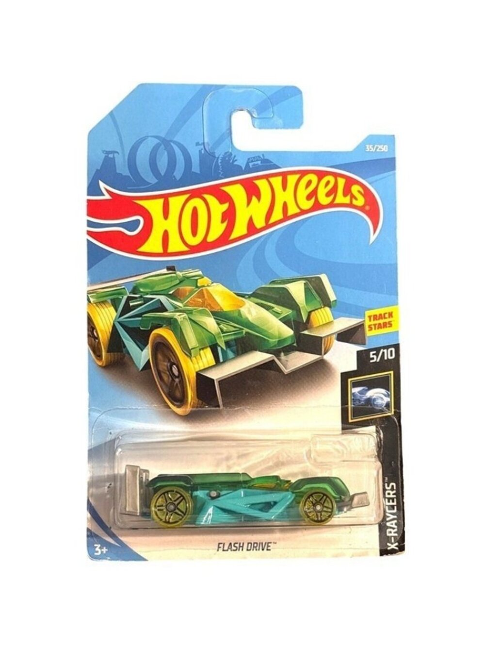 Die Cast Hot Wheels X-Raycers Series Flash Drive 5/10 Track Star Car 35/250 2017